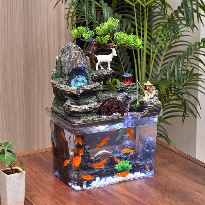 假山流水摆件循环水鱼缸创意造景轮家居装饰招财开业礼物,家居饰品,流水摆件,淘宝优惠券,粉丝福利购,淘宝优惠卷