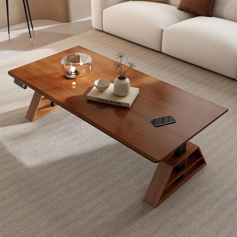 电动升降茶几餐桌两用客厅小户型家用多功能一体式电动实木茶几桌