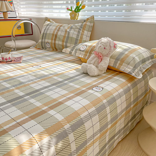 纯棉床单单件100全棉被单学生宿舍单双人儿童水洗棉三件套夏季1.5