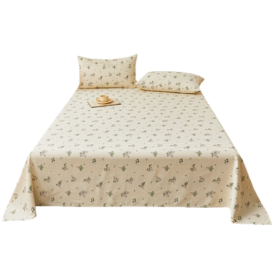 夏季全棉加厚老粗布床单单件100纯棉宿舍单人棉麻被单枕套三件套