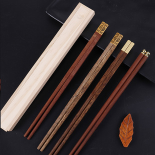 松木便携式单双筷子盒合金头筷子单双装木盒一人一筷方便携带筷子