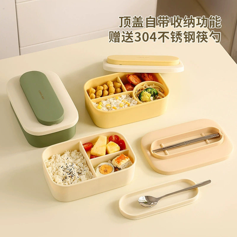 食品级硅胶饭盒上班族轻便可微波炉加热分格密封便当盒餐盒套装图片
