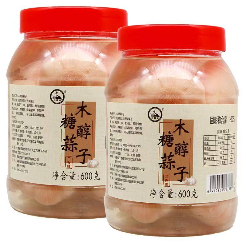 安徽木糖醇醋泡大蒜下饭菜罐装