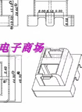 ER3945高频变压器EC39 ETD39磁芯骨架双槽带外壳7+7变压器磁芯骨