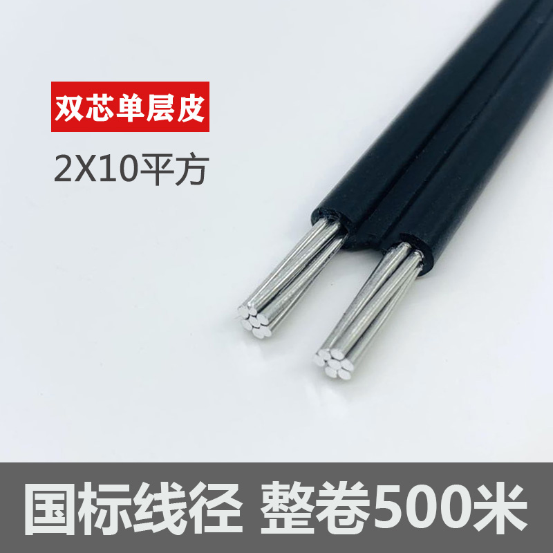 户外线国标铝2芯4 6 10 16 A25平方3芯电缆铝线家用架空防老化电