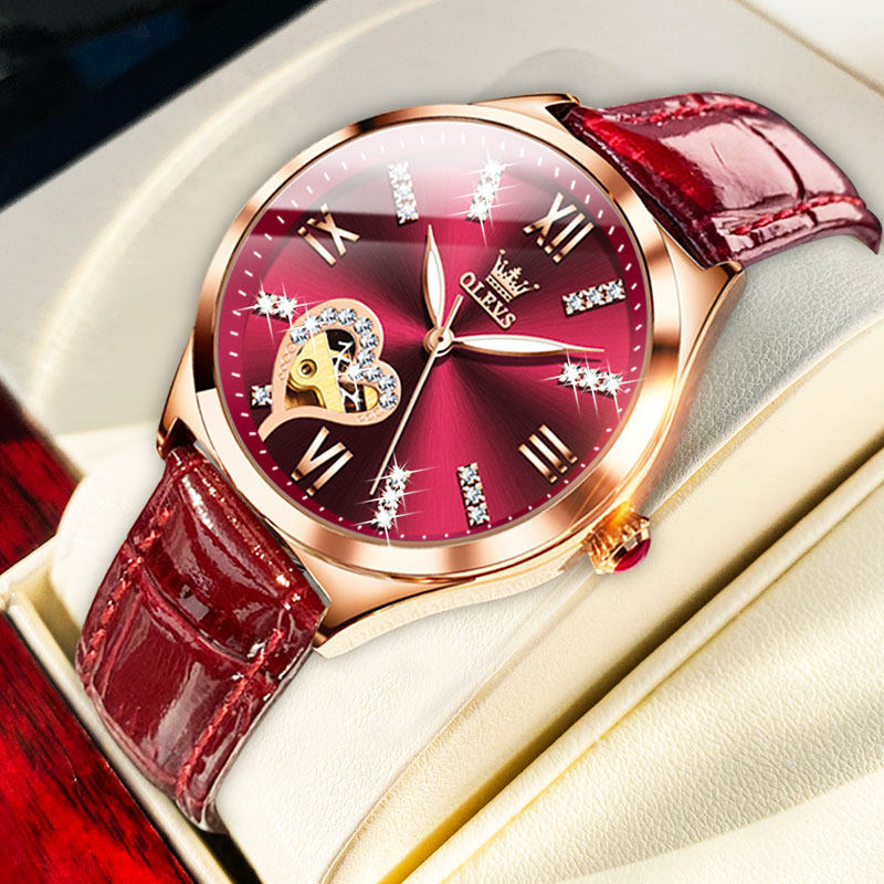 新款正品瑞士欧利时女士手表女机械表高级感气质真皮夏季品牌十大