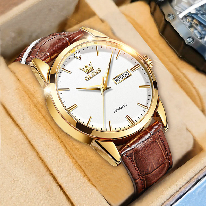 官方旗舰店瑞士欧利时正品手表男士全自动机械真皮带防水品牌十大