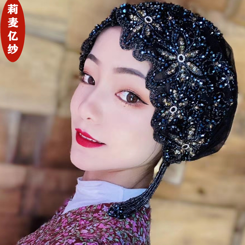 纱巾包头帽子纯手工流苏帽头巾帽新款盖头女帽子时尚遮白发帽头套
