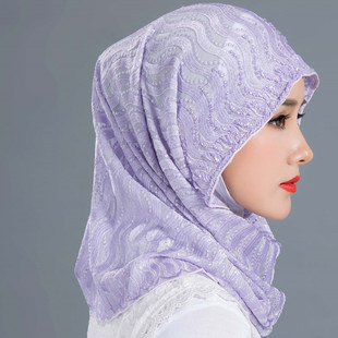 桑蚕丝真丝头套头巾盖头女中东旅游异域风情方便套头新款时尚纱巾