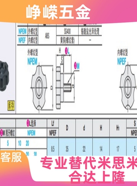 替代米思米五角旋钮 NPEF/NPEM5/6-10/20/30