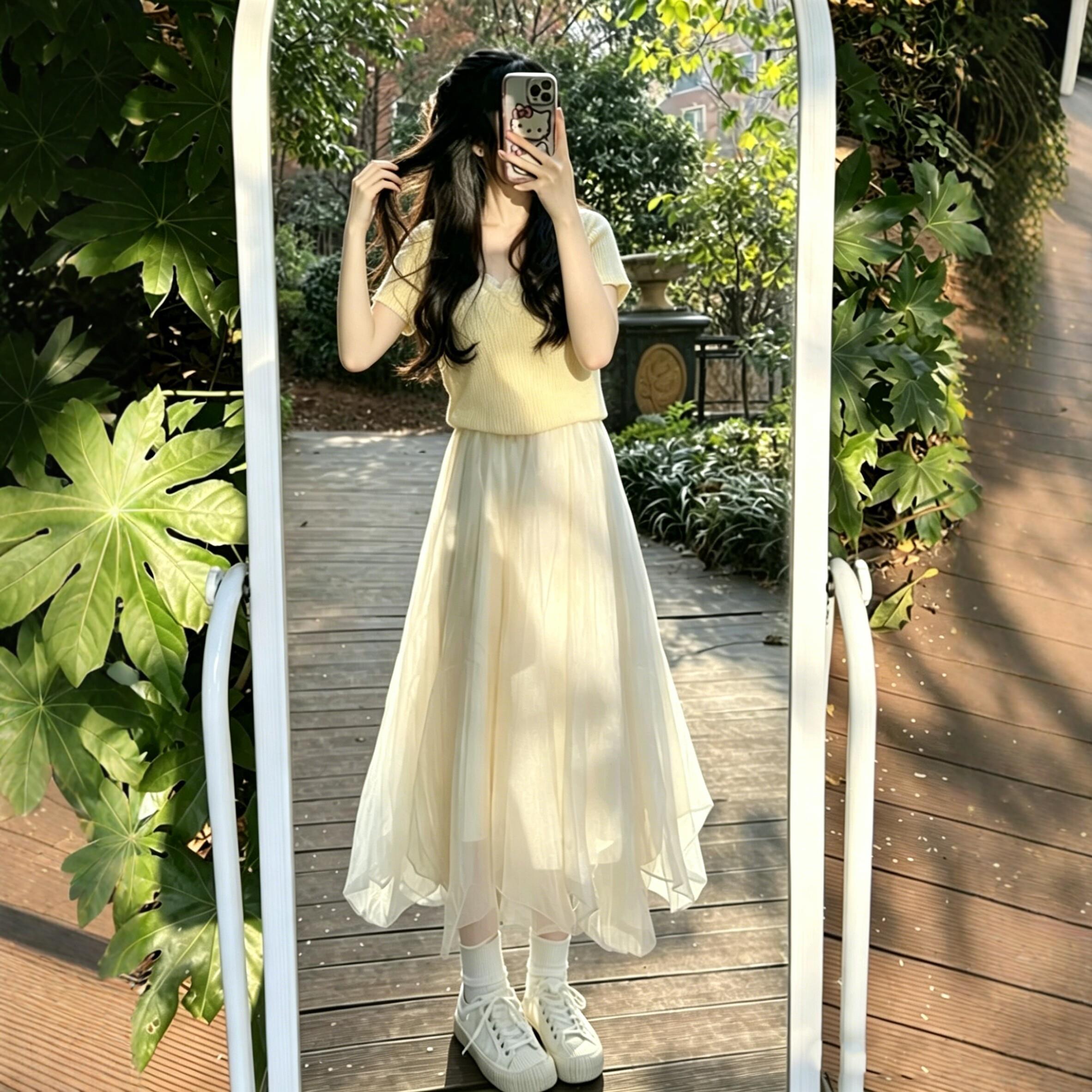 半身裙女夏长款纱裙超仙