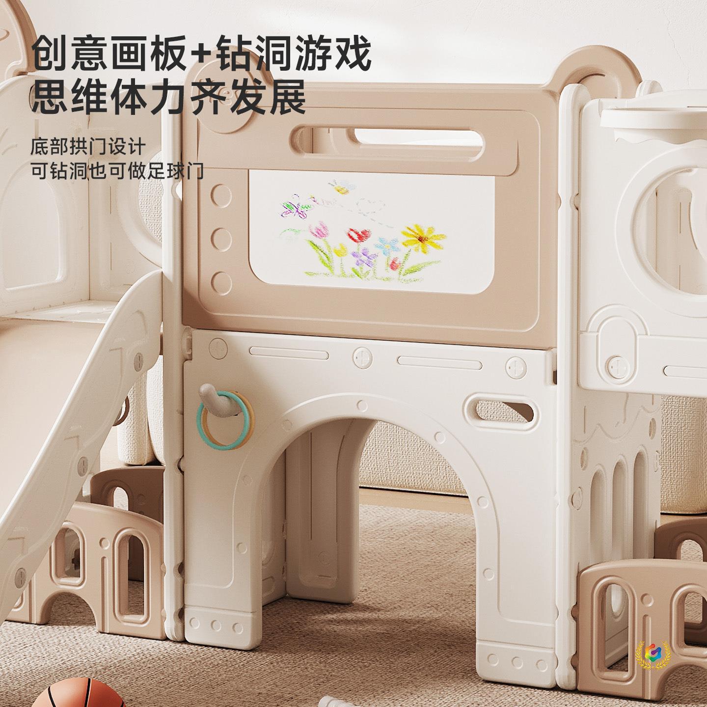 ?滑滑梯儿童室内家用宝宝滑梯秋千三合一家庭多功能游乐场小型乐