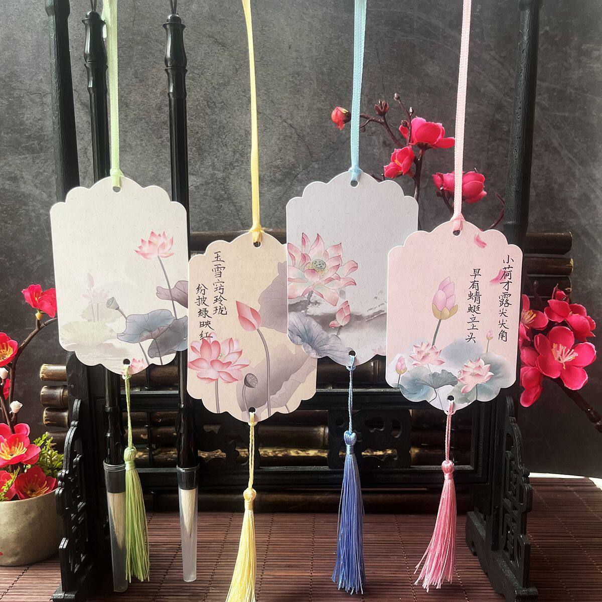 空白悬挂式手写书签心愿卡挂树新学期装扮教室节日字谜吊卡祝福卡