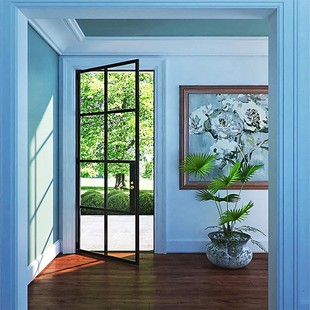 断桥法式 推拉E18 复古平开门铝合金洗手间浴室极窄玻璃门简约老式