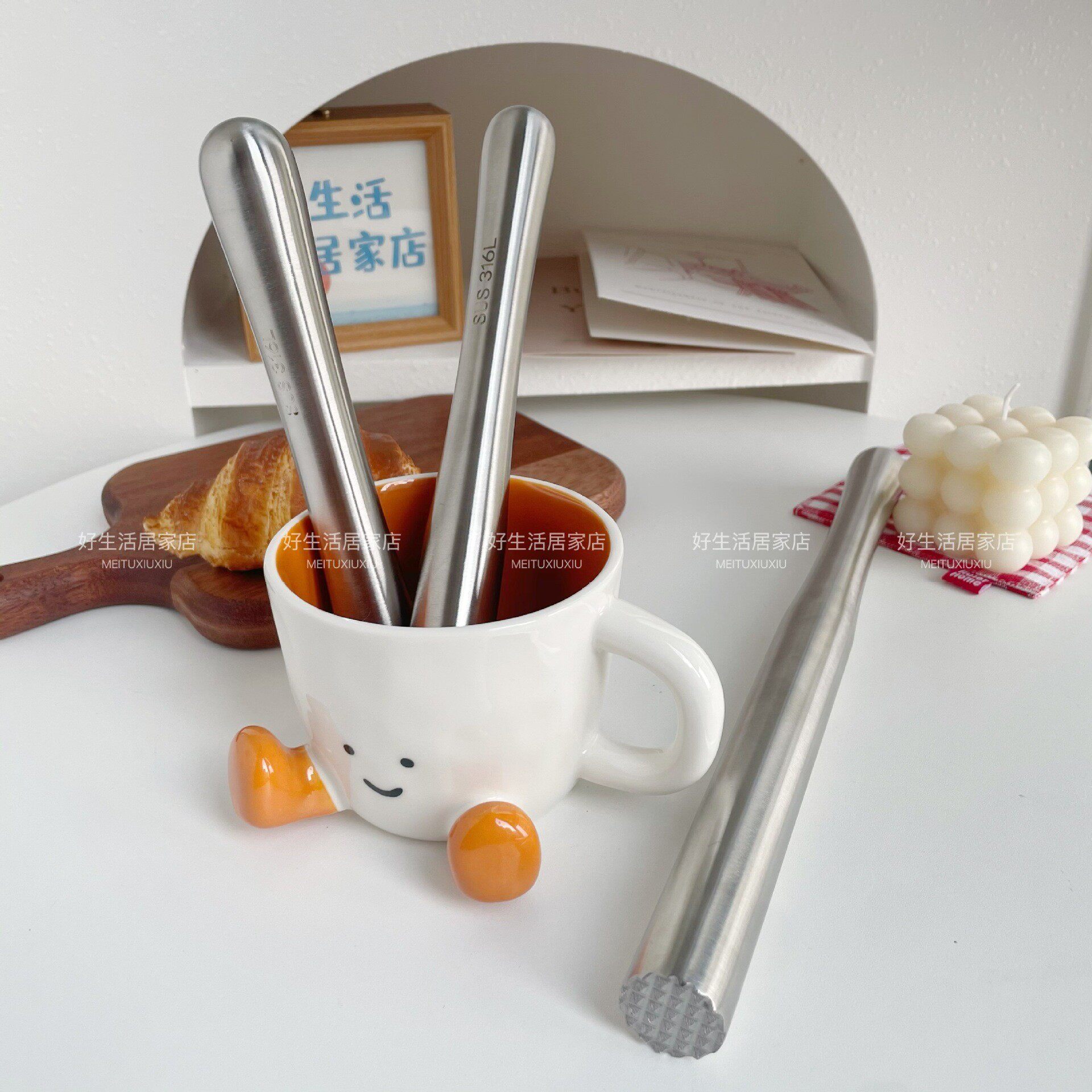 316不锈钢捣碎棒碎冰锤水果压汁棒暴打手打柠檬茶工具捣汁棒图片