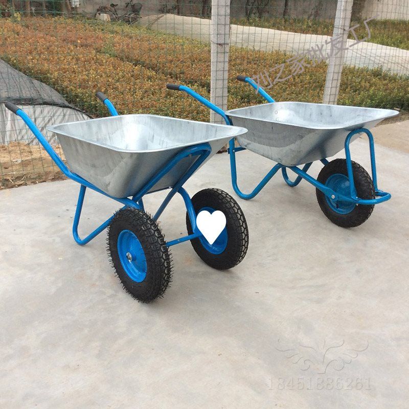 独轮小推车工地农用沙土建筑翻斗垃圾搬运花园人力双轮手推车包邮