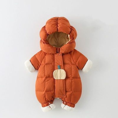 婴儿外出服衣服爬服保暖哈衣宝宝冬季加厚连体衣新生儿外出抱衣潮
