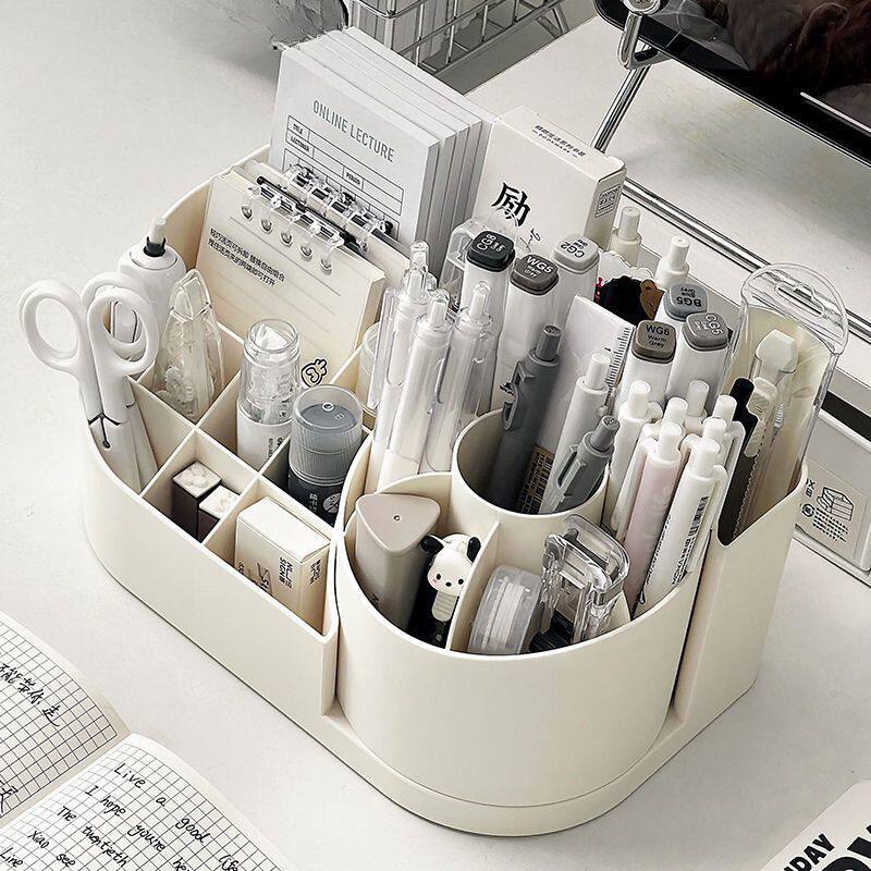 旋转笔筒收纳盒学生桌面创意多功能笔盒简约风格笔架办公室笔桶