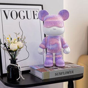 网红流体熊客厅摆件酷酷暴力DIY成品玄关乔迁结婚兔子存钱罐