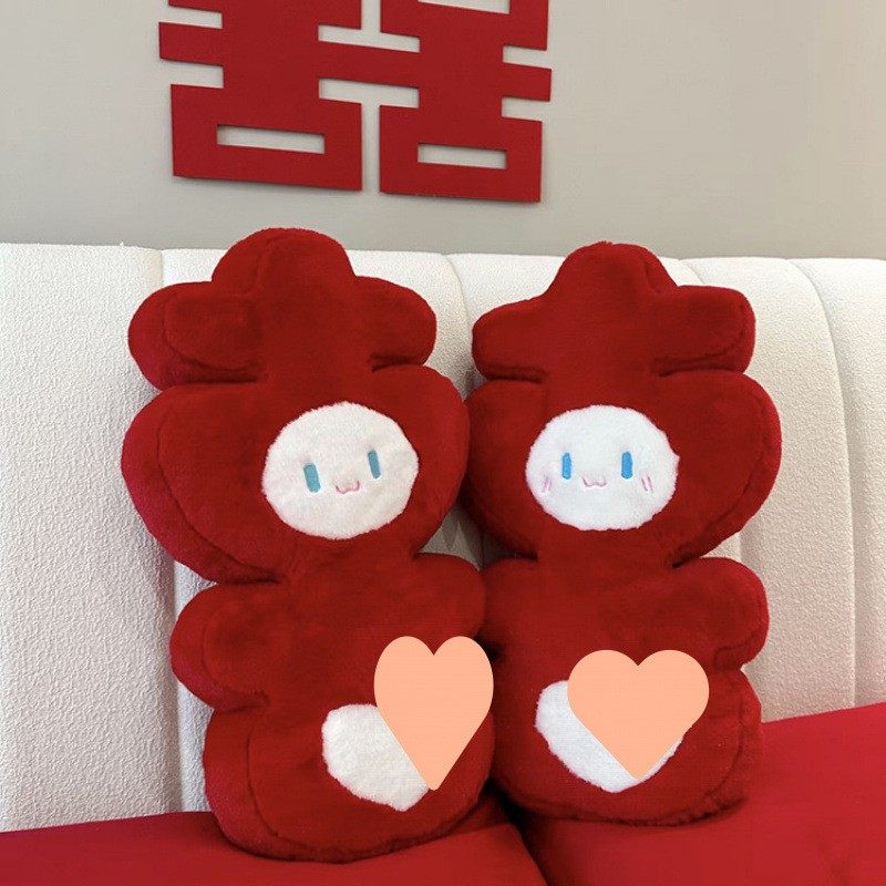 压床娃娃一对结婚喜字抱枕公仔喜娃娃婚房布置用品新婚送新人其他