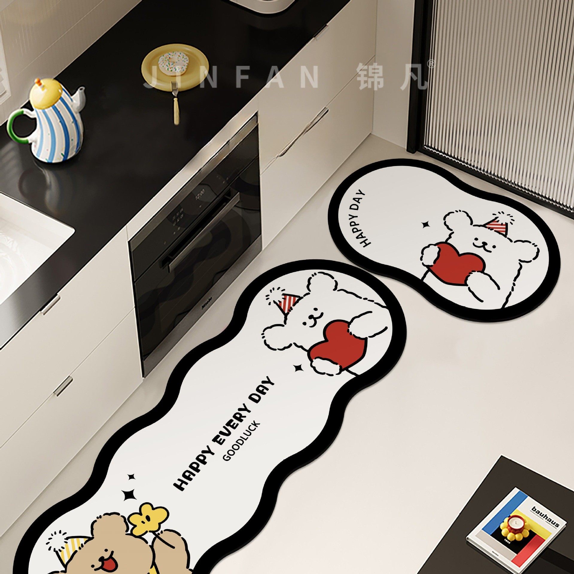 可爱小狗厨房地垫防滑防油长条地毯卫生间门口吸水垫2024新款