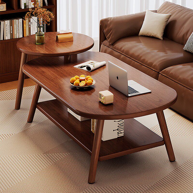 茶几客厅家用2025新款小户型茶几桌极简高级感实木腿桌子阳台边几