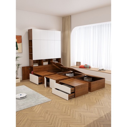 #多功能榻榻米床箱储物床魔方组合床小户型阳台书房地台床衣柜一