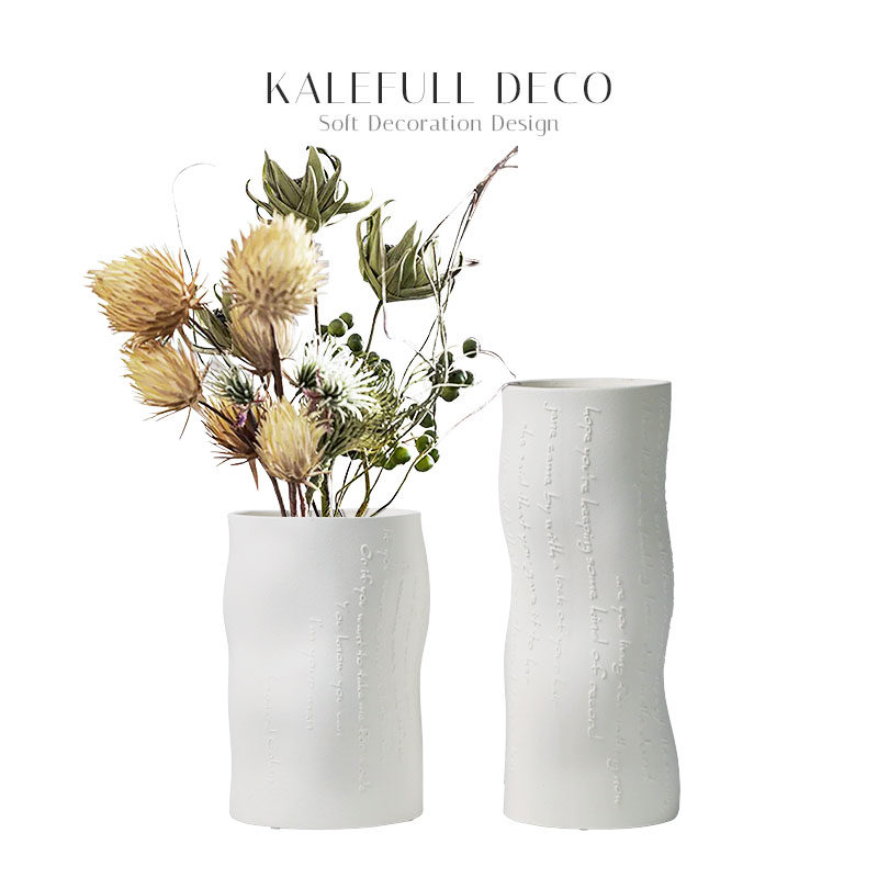 简约现代创意英文字母陶瓷花器花瓶摆件客厅餐厅样板间售楼处饰品