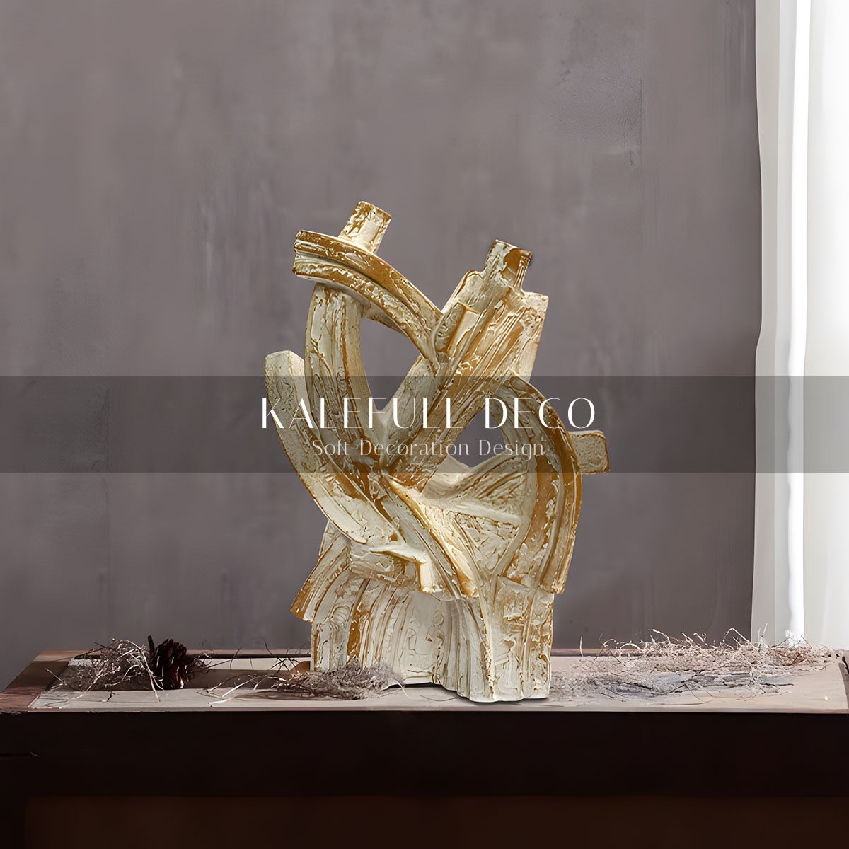 新中式现代手工陶瓷大花器盘根交织花瓶样板房软装艺术装饰品摆件