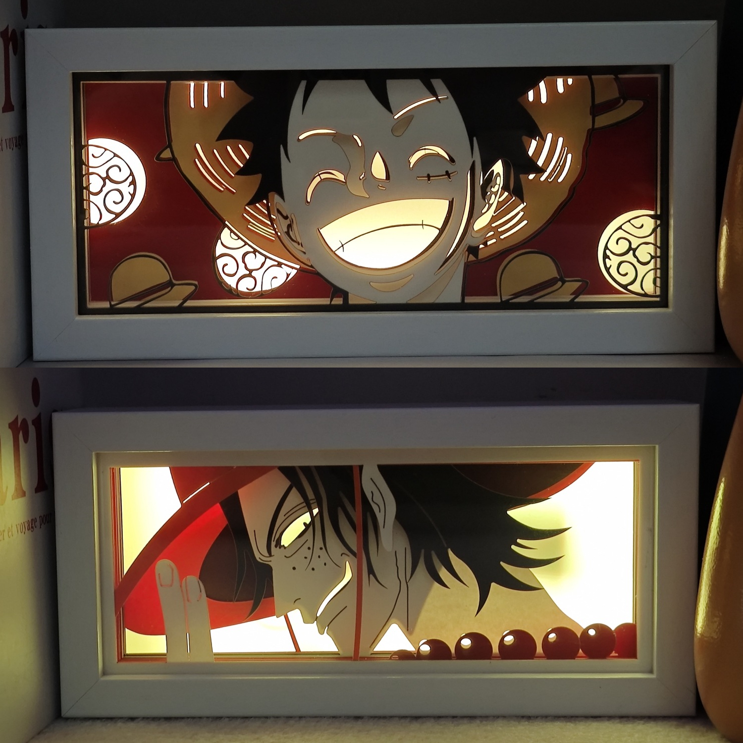 海贼王路飞艾斯纸雕灯谷子周边