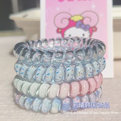 冻冻冰淇淋四叶草电话线发圈椰椰波点清新百搭日常耐用女发绳头饰