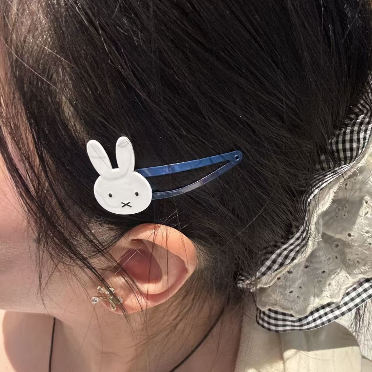 ins米菲可爱甜酷兔兔卡通兔发夹bb边夹侧边碎发少女学生刘海头饰