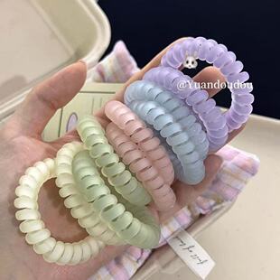 韩系秋冬BM色系磨砂电话线发圈气质皮筋女头绳高弹力耐用无痕发绳
