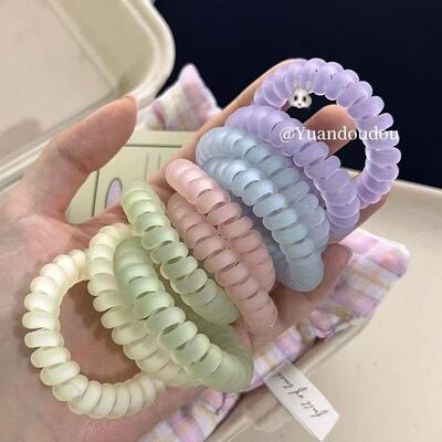 韩系秋冬BM色系磨砂电话线发圈气质皮筋女头绳高弹力耐用无痕发绳