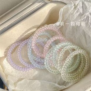 高颜值甜美透明电话线细款高弹力可爱发绳无痕清新皮筋