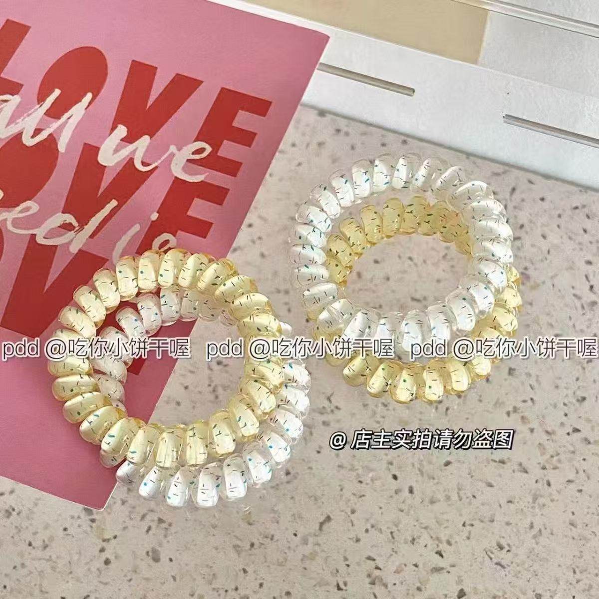 韩式少女新款高品质黄油椰椰波点电话线夏天清新百搭日常发绳耐用,饰品/流行首饰/时尚饰品新,发饰,淘宝优惠券,粉丝福利购,淘宝优惠卷