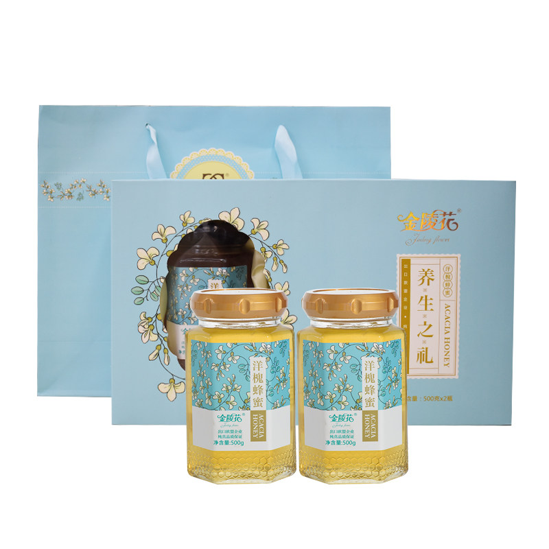 南京溧水常力金陵花蜂蜜洋槐天然蜂蜜500g2瓶礼盒装无想田园特产