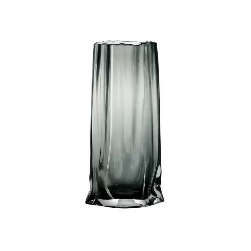 创意褶皱玻璃花瓶摆件客厅插花轻奢高档餐桌装饰高级感鲜花插花瓶,家居饰品,花瓶,淘宝优惠券,粉丝福利购,淘宝优惠卷