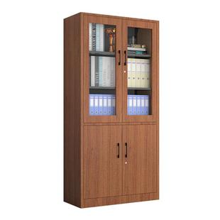 文件柜铁皮柜钢制办公档案资料存放柜器械收纳柜深色木纹转印带锁