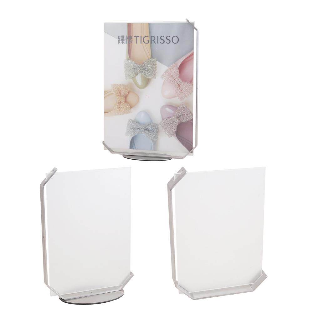 A4桌面广告牌展示架不锈钢亚克力会议台卡价格表台牌桌牌A5广告牌