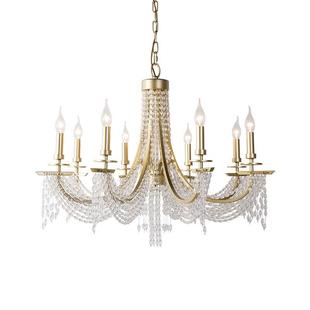 卡菲尔美式 餐厅灯卧室水晶灯 吊灯客厅灯珠链艺术创意简约轻奢法式