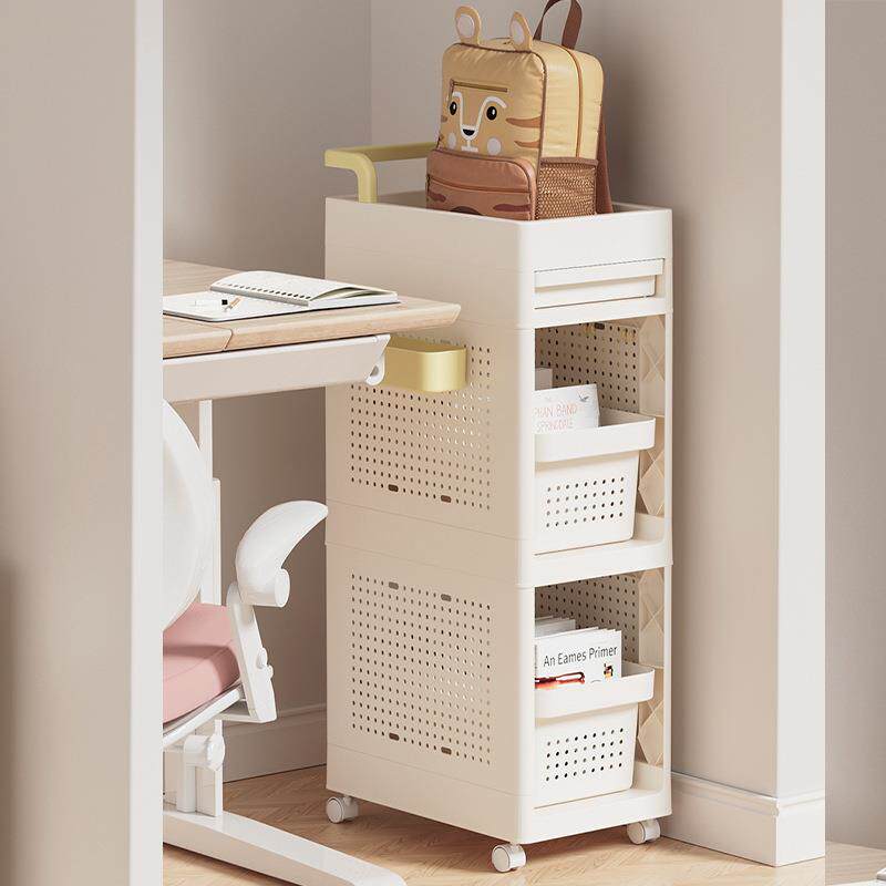 多层简易置物架家用可移动落地小推车收纳架夹缝抽拉式杂物整理架