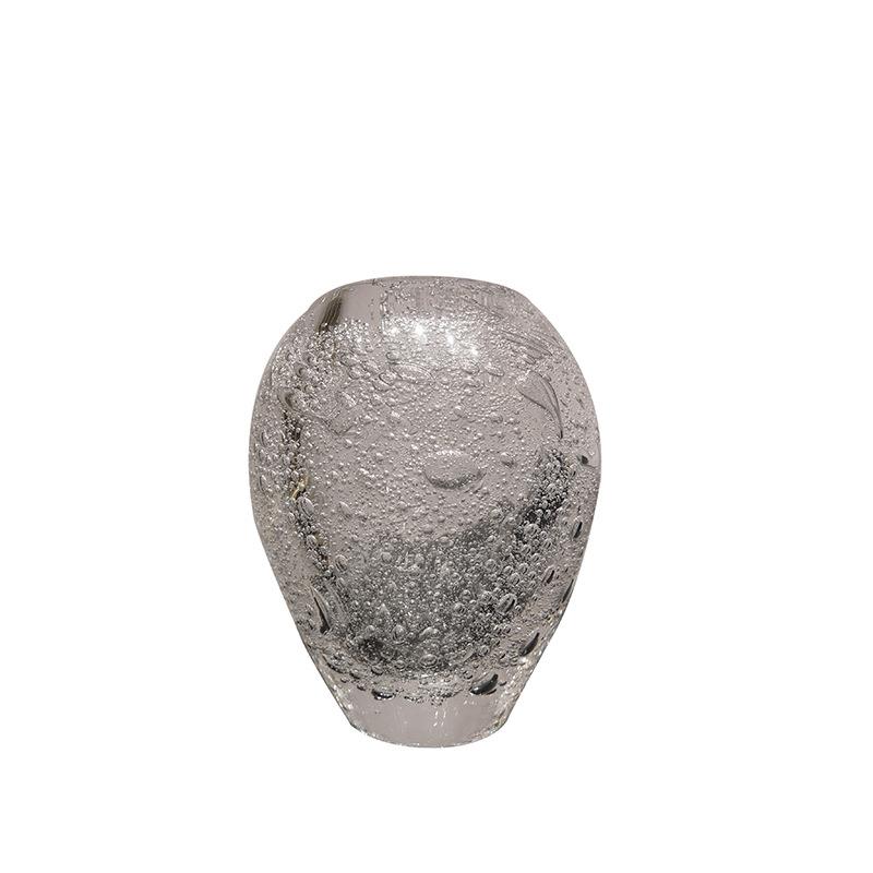 简约现代透明气泡琉璃花瓶家居软装饰品样板房间餐桌花器插花摆件