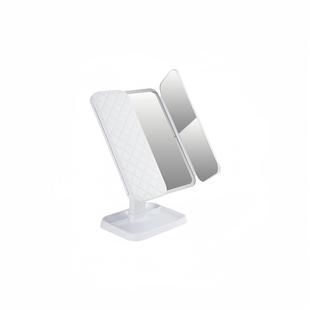 智能led化妆镜桌面台式 三面折叠美妆镜270超广角带灯充电镜子女神