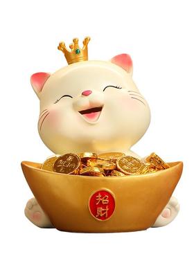 招财猫客厅桌面装饰摆件乔迁新居入户收纳玄关电视柜前台装饰品