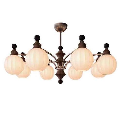 美式复古南洋风客厅吊灯法式中古卧室主灯高级感竹节灯笼餐厅灯具