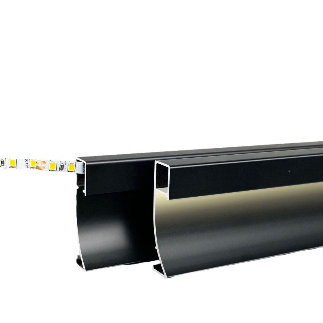 发兆桂铝铝合金踢脚线灯带光led灯发金光属贴脚线踢脚板明装材款