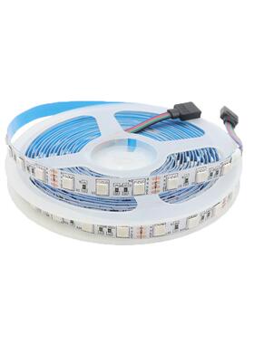 工厂12V5050RGB七彩高亮变色60珠灯带裸板滴胶套管防水装饰灯