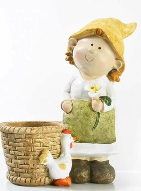 创意花盆家用大号花园户外庭院阳台美式树脂摆件园艺多肉花卉盆栽