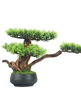 装饰品绿植仿真迎客松盆景家居室内客厅盆栽酒店玄关桌面装饰摆件